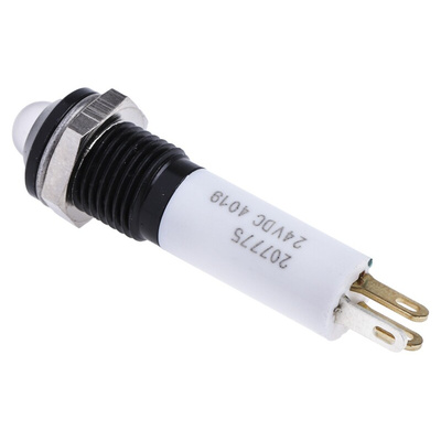 RS PRO Green, Red, Yellow Panel Mount Indicator, 24V dc, 8mm Mounting Hole Size, Solder Tab Termination, IP67