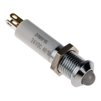 RS PRO Green, Red, Yellow Panel Mount Indicator, 24V dc, 8mm Mounting Hole Size, Solder Tab Termination