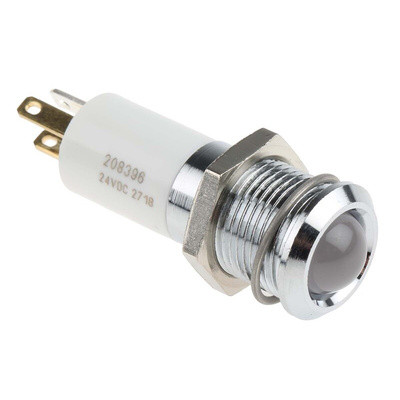 RS PRO Green, Red, Yellow Panel Mount Indicator, 24V dc, 14mm Mounting Hole Size, Solder Tab Termination