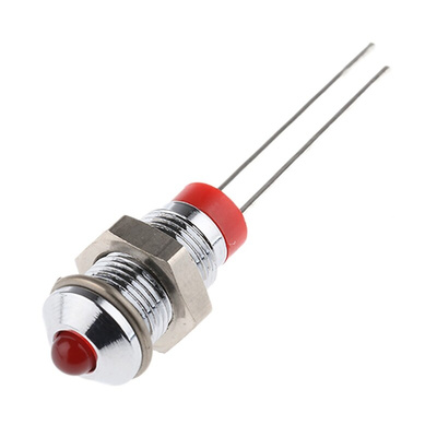 RS PRO Red Panel Mount Indicator, 2V dc, 6mm Mounting Hole Size, Lead Pin Termination