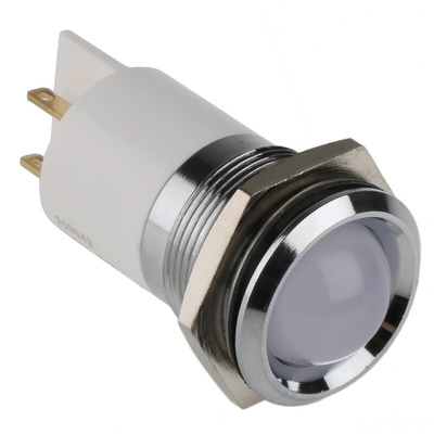 RS PRO Green, Red, Yellow Panel Mount Indicator, 24V dc, 22mm Mounting Hole Size, Solder Tab Termination