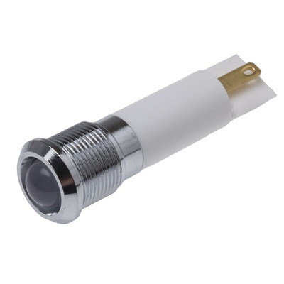 RS PRO White Panel Mount Indicator, 12mm Mounting Hole Size, Solder Tab Termination, IP67