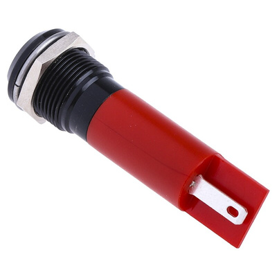 RS PRO Red Panel Mount Indicator, 12mm Mounting Hole Size, Solder Tab Termination, IP67