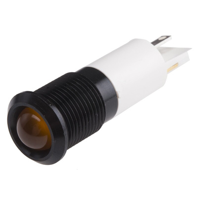 RS PRO Orange Panel Mount Indicator, 240V, 14.5mm Mounting Hole Size, Solder Tab Termination, IP40