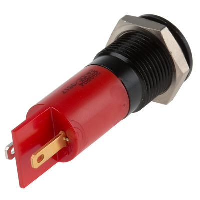 RS PRO Red Flashing LED Panel Mount Indicator, 24V dc, 14mm Mounting Hole Size, Solder Tab Termination