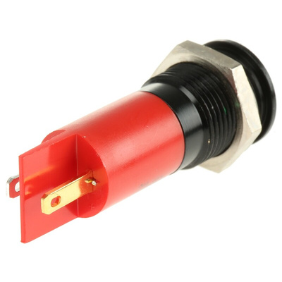 RS PRO Red Panel Mount Indicator, 12V dc, 14mm Mounting Hole Size, Solder Tab Termination