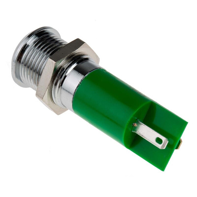 RS PRO Green Panel Mount Indicator, 230V ac, 14mm Mounting Hole Size, IP67