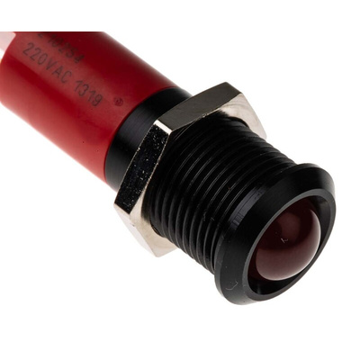 RS PRO Red Panel Mount Indicator, 230V ac, 14mm Mounting Hole Size, IP67