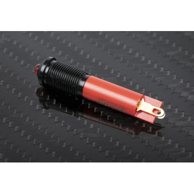 RS PRO Red Panel Mount Indicator, 24V dc, 6mm Mounting Hole Size, Solder Tab Termination