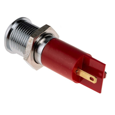 RS PRO Red Panel Mount Indicator, 12V dc, 14mm Mounting Hole Size, Solder Tab Termination