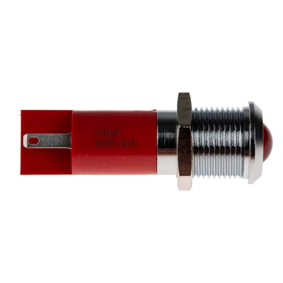 RS PRO Red Panel Mount Indicator, 12V dc, 14mm Mounting Hole Size, Solder Tab Termination