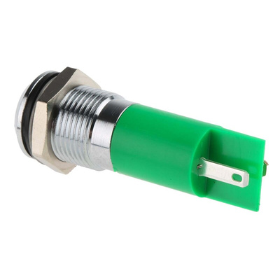 RS PRO Green Panel Mount Indicator, 12V, 14mm Mounting Hole Size, IP67