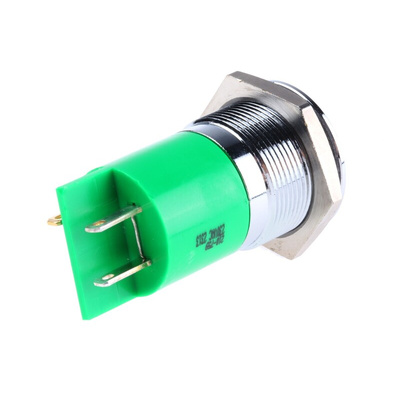 RS PRO Green Panel Mount Indicator, 230V ac, 22mm Mounting Hole Size