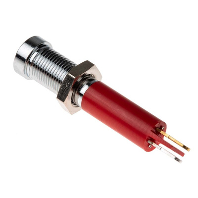 RS PRO Red Panel Mount Indicator, 12V dc, 6mm Mounting Hole Size, Solder Tab Termination
