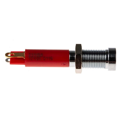 RS PRO Red Panel Mount Indicator, 12V dc, 6mm Mounting Hole Size, Solder Tab Termination