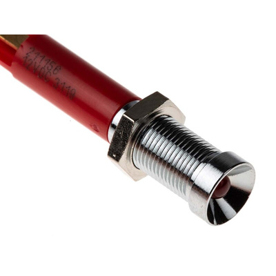 RS PRO Red Panel Mount Indicator, 12V dc, 6mm Mounting Hole Size, Solder Tab Termination