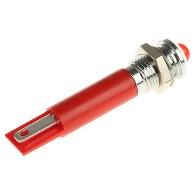 RS PRO Red Panel Mount Indicator, 12V dc, 8mm Mounting Hole Size, Solder Tab Termination
