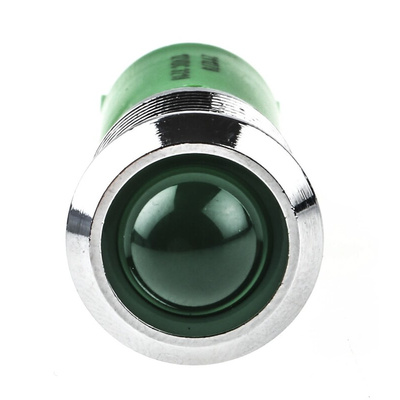 RS PRO Green Panel Mount Indicator, 12V dc, 14mm Mounting Hole Size, Solder Tab Termination