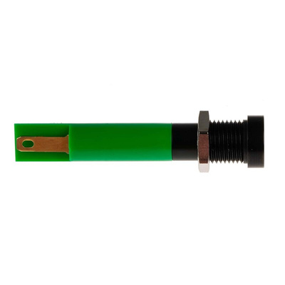 RS PRO Green Panel Mount Indicator, 24V dc, 8mm Mounting Hole Size, Solder Tab Termination