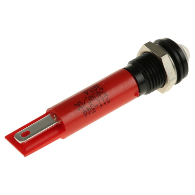 RS PRO Red Panel Mount Indicator, 8mm Mounting Hole Size, Solder Tab Termination, IP67