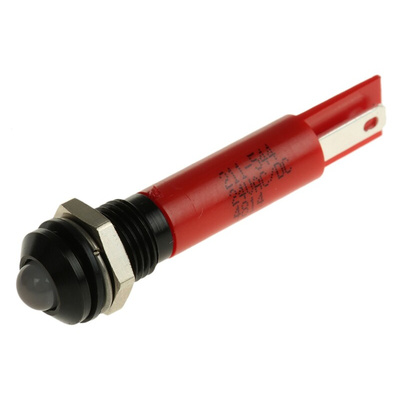 RS PRO Red Panel Mount Indicator, 8mm Mounting Hole Size, Solder Tab Termination, IP67