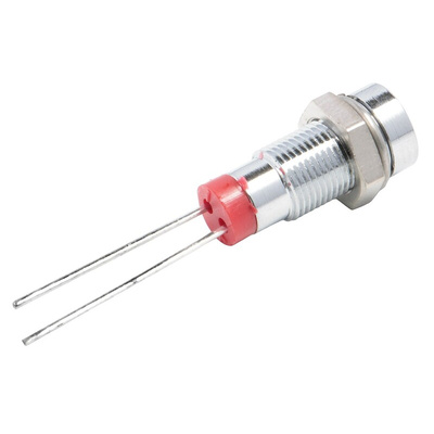 RS PRO Red Panel Mount Indicator, 2V dc, 6mm Mounting Hole Size, Lead Pin Termination