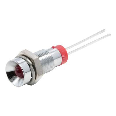 RS PRO Red Panel Mount Indicator, 2V dc, 6mm Mounting Hole Size, Lead Pin Termination