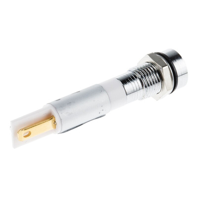 RS PRO White Panel Mount Indicator, 8mm Mounting Hole Size, Solder Tab Termination, IP67