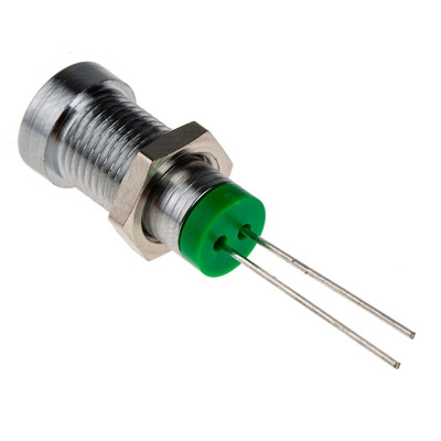 RS PRO Green Panel Mount Indicator, 2V dc, 8mm Mounting Hole Size, IP67