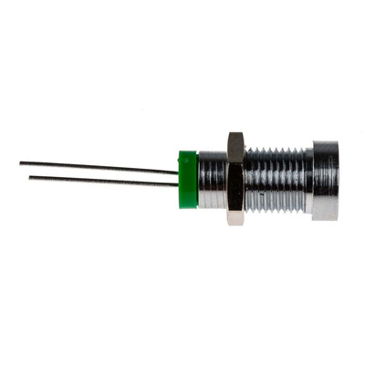 RS PRO Green Panel Mount Indicator, 2V dc, 8mm Mounting Hole Size, IP67