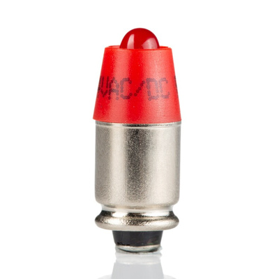 EAO Red LED Indicator Lamp, 24V ac/dc, T1 3/4 MG Base, 6.1mm Diameter, 330mcd