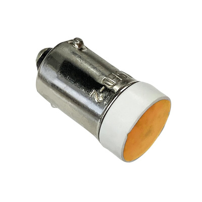 Idec Amber LED Indicator Lamp, 24V, BA9 Base, 10.6mm Diameter, 200mcd