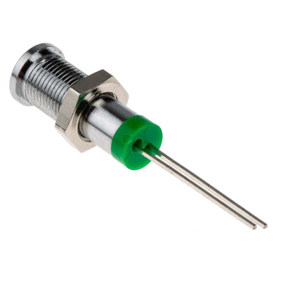 RS PRO Green Panel Mount Indicator, 2V dc, 6mm Mounting Hole Size, IP67