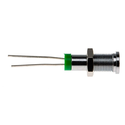 RS PRO Green Panel Mount Indicator, 2V dc, 6mm Mounting Hole Size, IP67