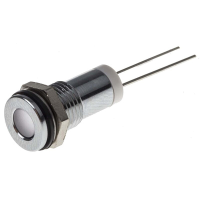 RS PRO White Panel Mount Indicator, 2V dc, 8mm Mounting Hole Size, IP67