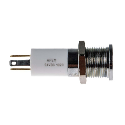 RS PRO Panel Mount Indicator, 24V dc, 14mm Mounting Hole Size, Solder Tab Termination, IP67