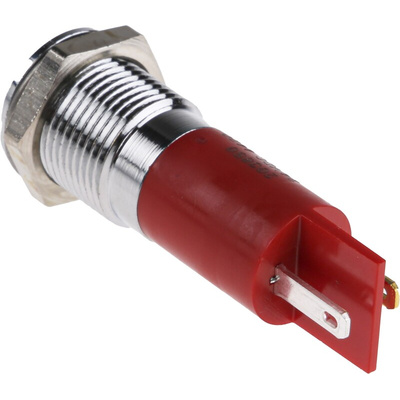 RS PRO Red Flashing LED Panel Mount Indicator, 24V dc, 14mm Mounting Hole Size, Solder Tab Termination