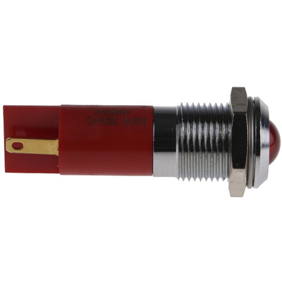 RS PRO Red Flashing LED Panel Mount Indicator, 24V dc, 14mm Mounting Hole Size, Solder Tab Termination