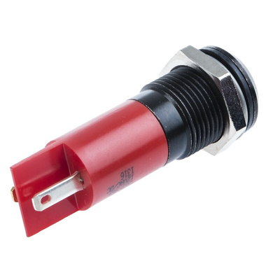 RS PRO Red Panel Mount Indicator, 16mm Mounting Hole Size, Solder Tab Termination