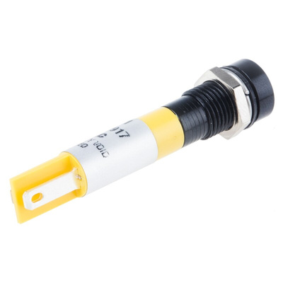 RS PRO Yellow Panel Mount Indicator, 230V ac, 8mm Mounting Hole Size