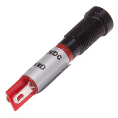 RS PRO Red Panel Mount Indicator, 12V dc, 6mm Mounting Hole Size, Solder Tab Termination