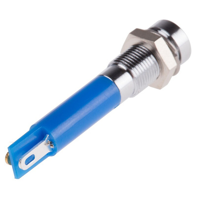 RS PRO Blue Panel Mount Indicator, 24V dc, 6mm Mounting Hole Size, Solder Tab Termination