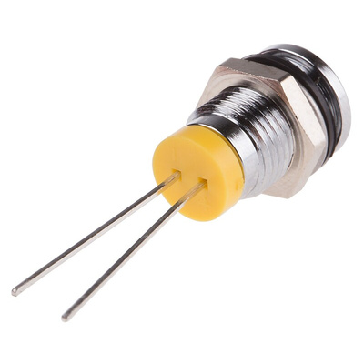 RS PRO Yellow Panel Mount Indicator, 2V dc, 8mm Mounting Hole Size, IP67