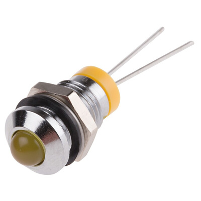 RS PRO Yellow Panel Mount Indicator, 2V dc, 8mm Mounting Hole Size, IP67