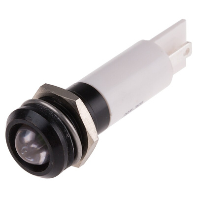 RS PRO White Panel Mount Indicator, 12mm Mounting Hole Size, Solder Tab Termination, IP67