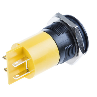 RS PRO Yellow Panel Mount Indicator, 230V ac, 22mm Mounting Hole Size, IP67