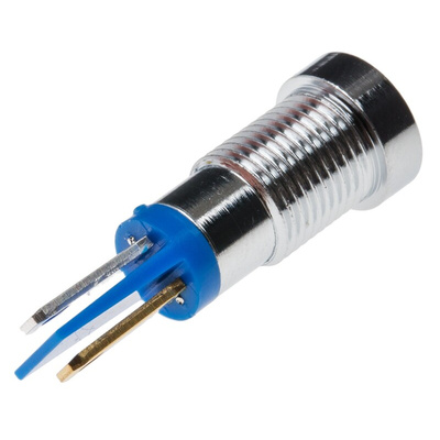 RS PRO Blue Panel Mount Indicator, 2V dc, 8mm Mounting Hole Size, Solder Tab Termination