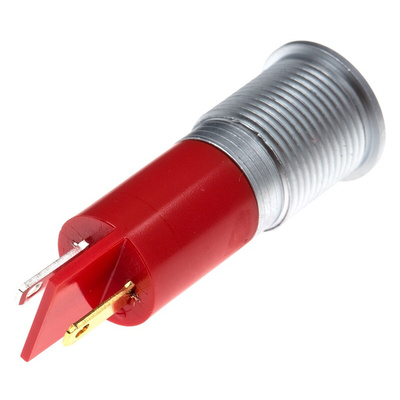RS PRO Red Panel Mount Indicator, 14mm Mounting Hole Size, Solder Tab Termination, IP67