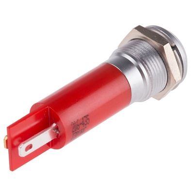 RS PRO Red Panel Mount Indicator, 230V ac, 12mm Mounting Hole Size, IP67