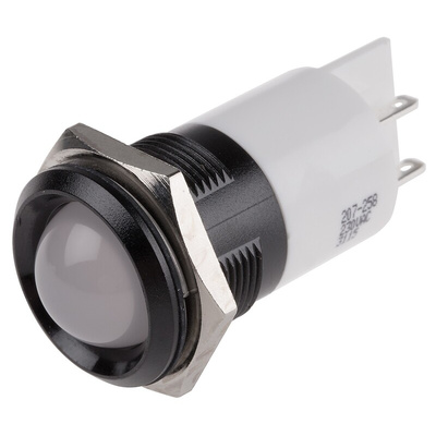 RS PRO White Panel Mount Indicator, 230V ac, 22mm Mounting Hole Size, IP67